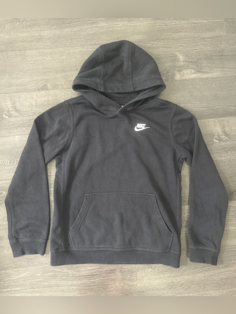 Nike Black Fleece Pullover Hoodie Sweatshirt Youth L (Fits Womens XS)